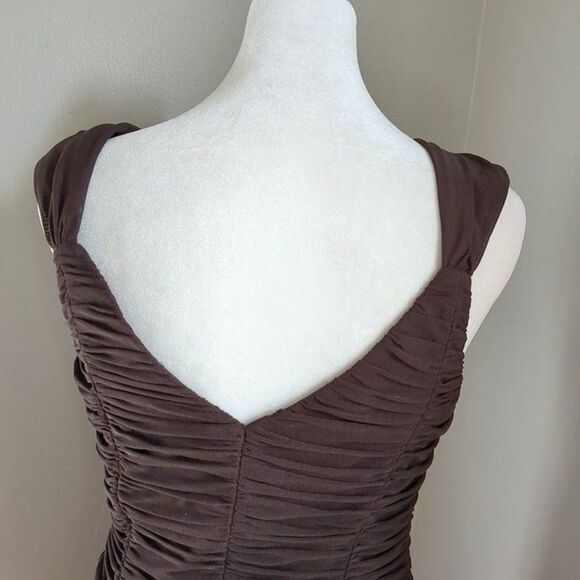 Vintage Sue Wong Mesh Dress Y2K Fairycore Drop Waist Brown Whimsygoth Size 6 - Picture 9 of 11